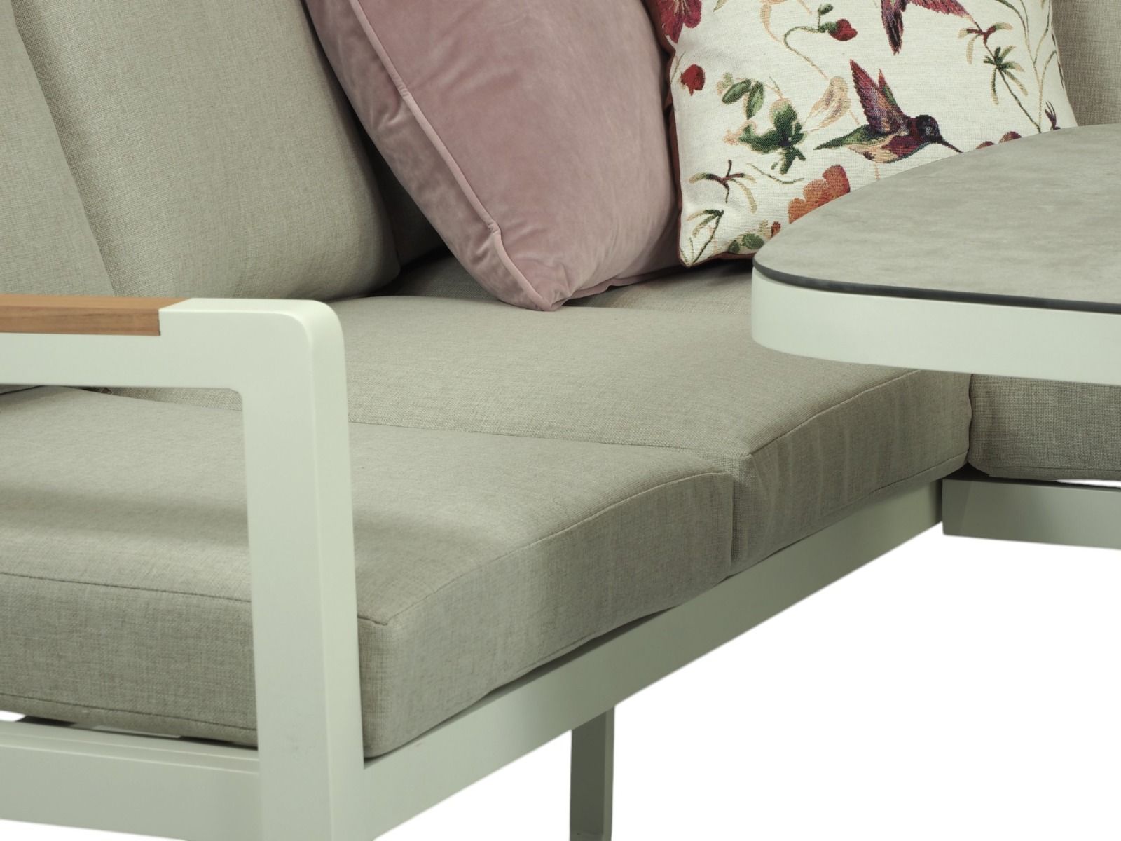 Kustavi kulmasohva terassille, vaalea