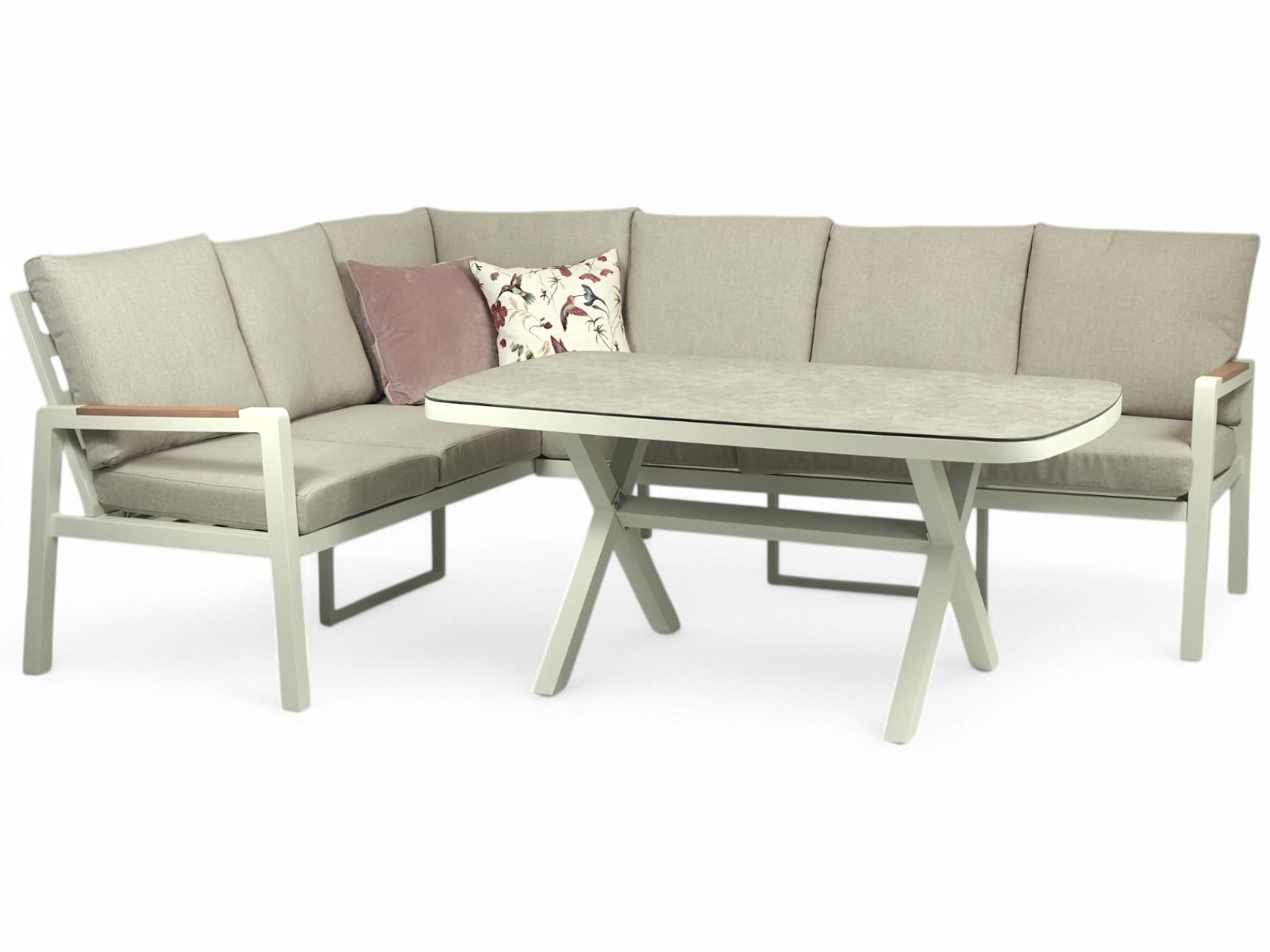 Kustavi kulmasohva ulos valkoinen