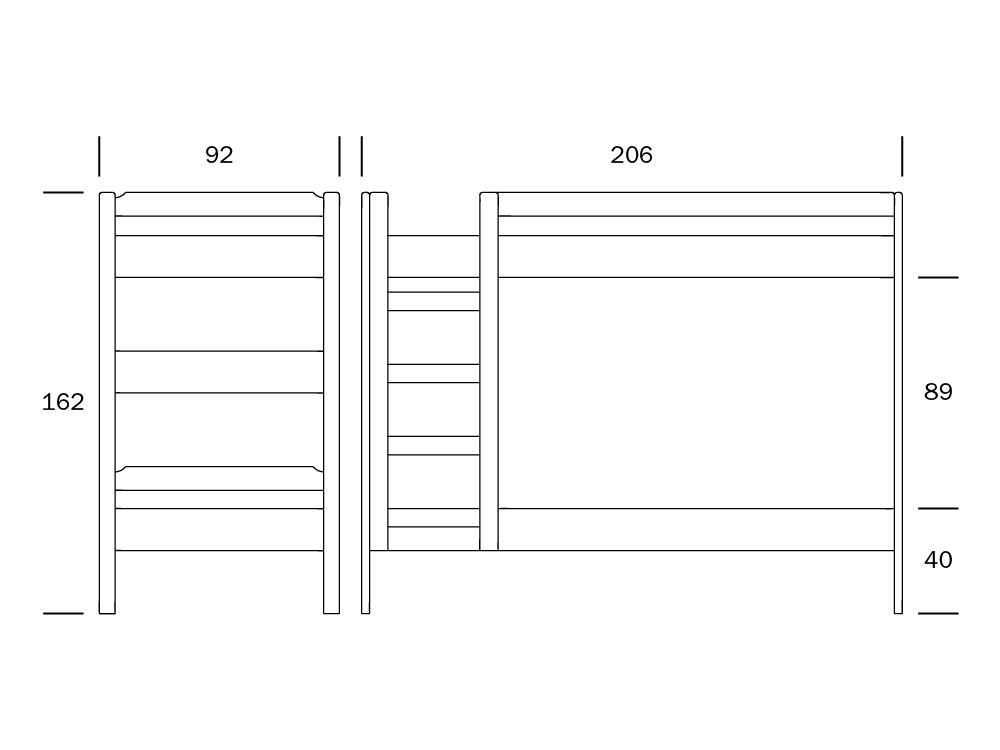 Kuusamo kerrossänky 80x200, valkoinen