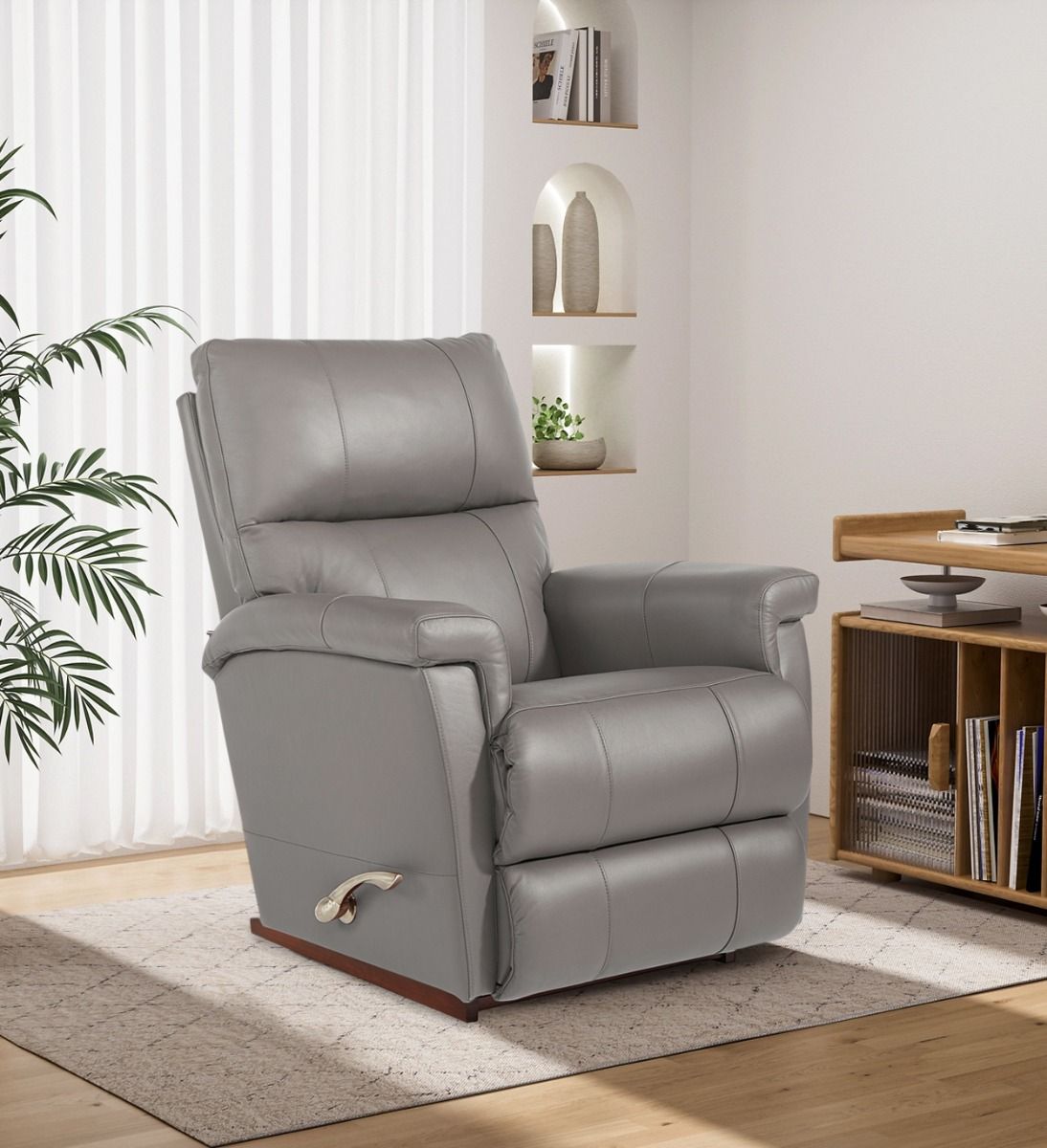 La-Z-Boy Ethan harmaa nahkaverhoiltu mekanismituoli