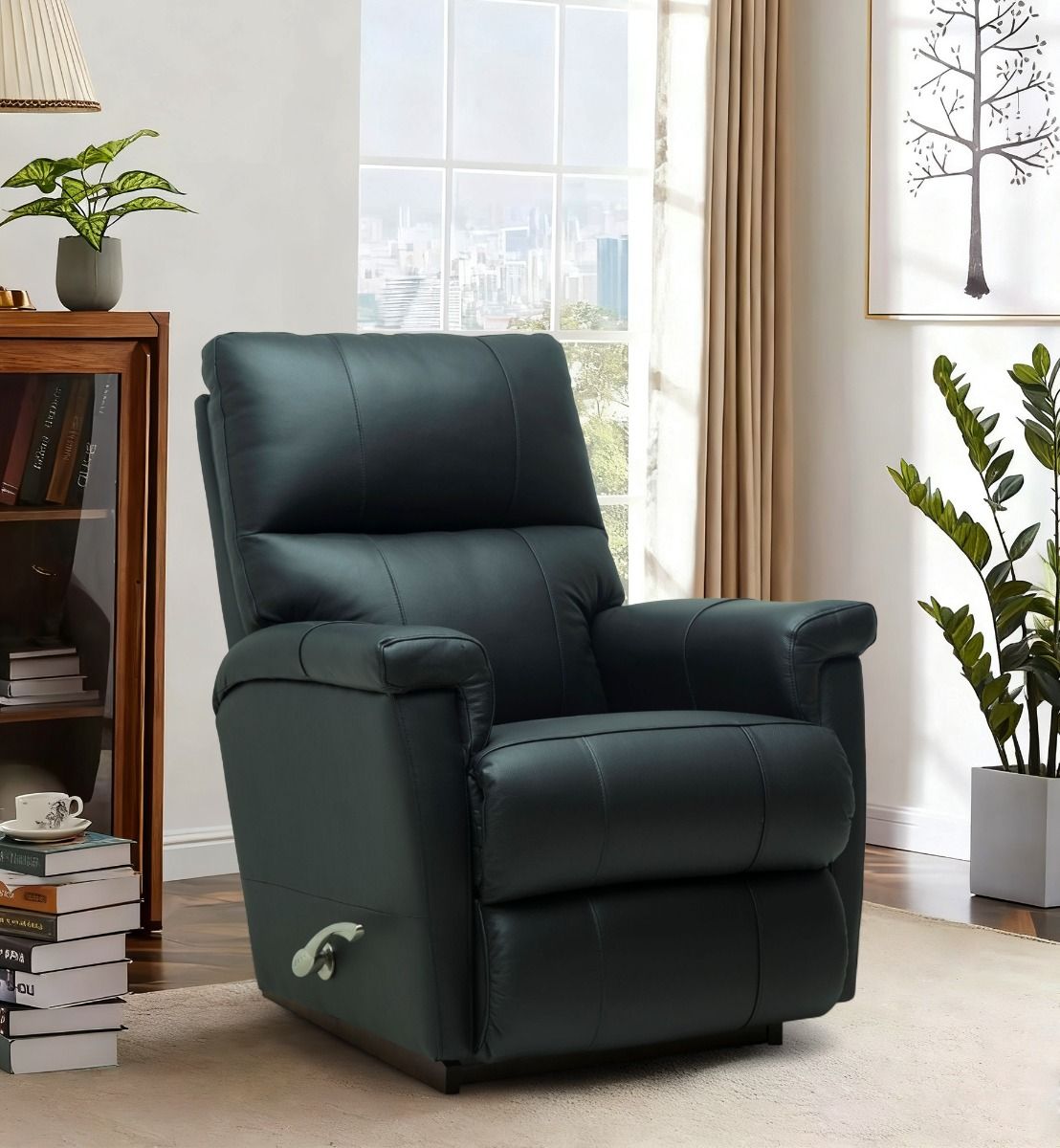 La-Z-Boy reclinertuoli Ethan mustalla nahkaverhoilulla