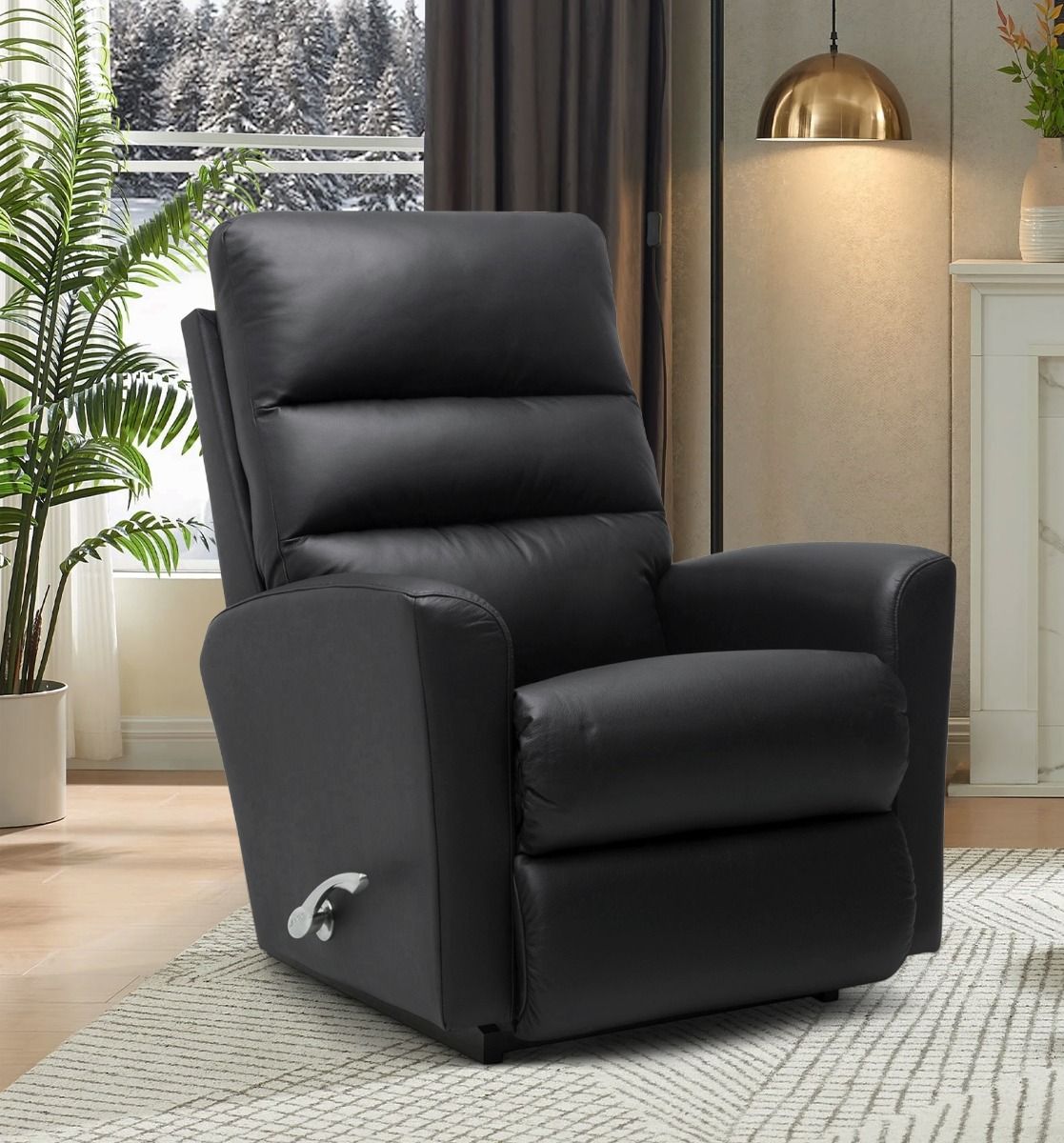 Musta nahkaverhoiltu recliner-tuoli La-Z-Boy Liam