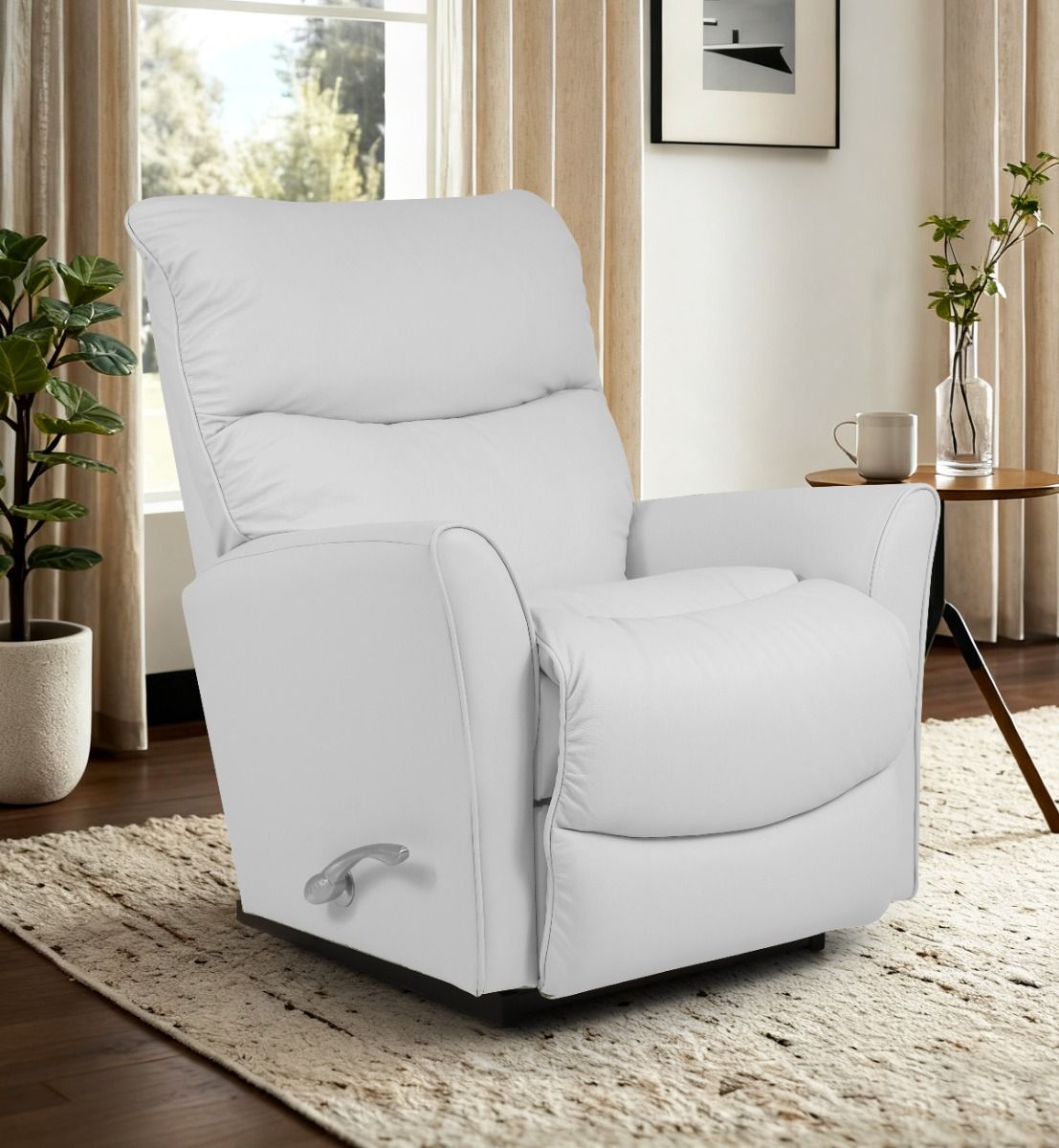 La-Z-Boy Rowan recliner mekanismituoli, valkoinen nahka