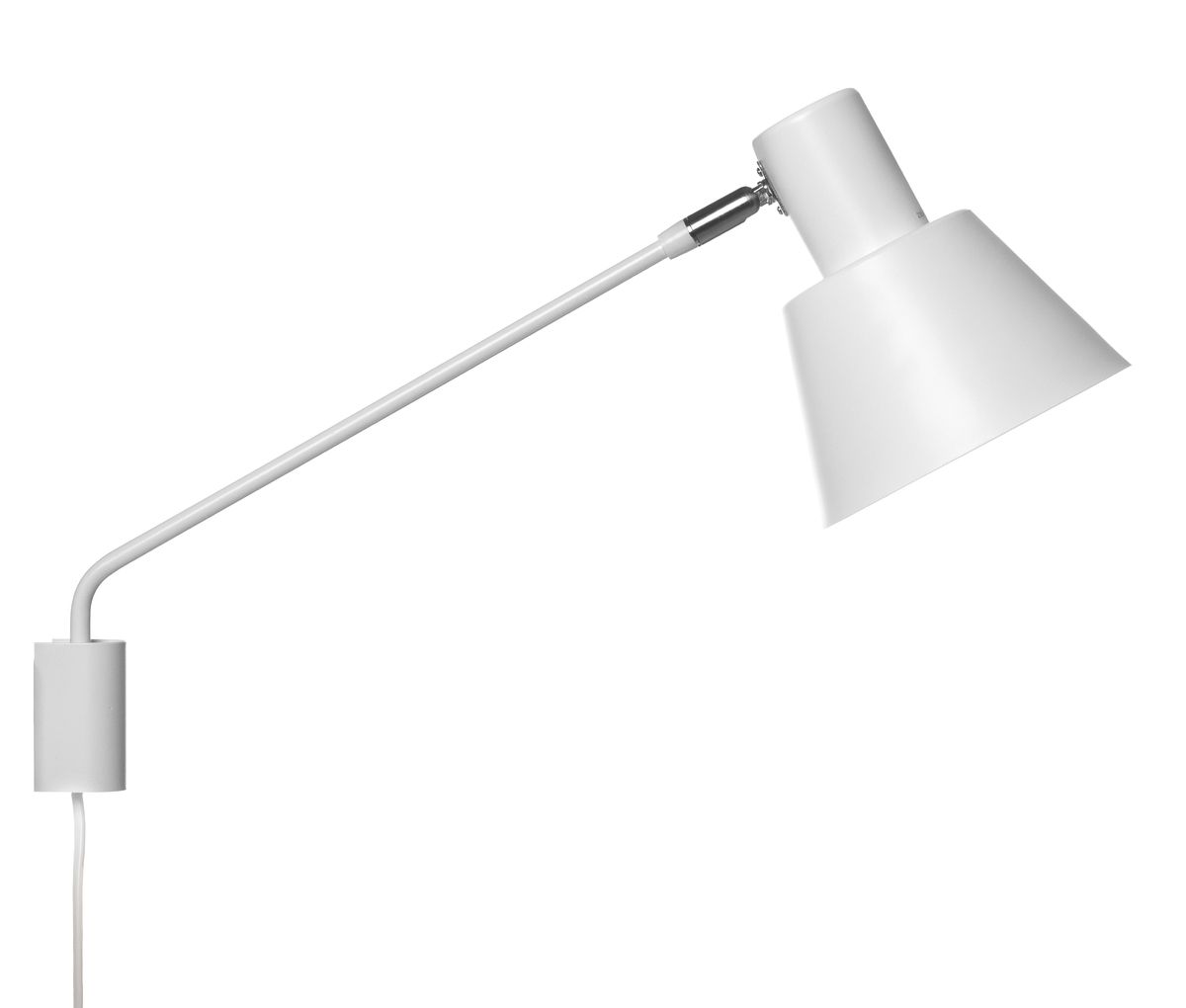 Lacus on mattavalkoinen seinävalaisin, jonka varsi ja kupu ovat käännettävissä, tarjoten joustavuutta valon suuntaamisessa.