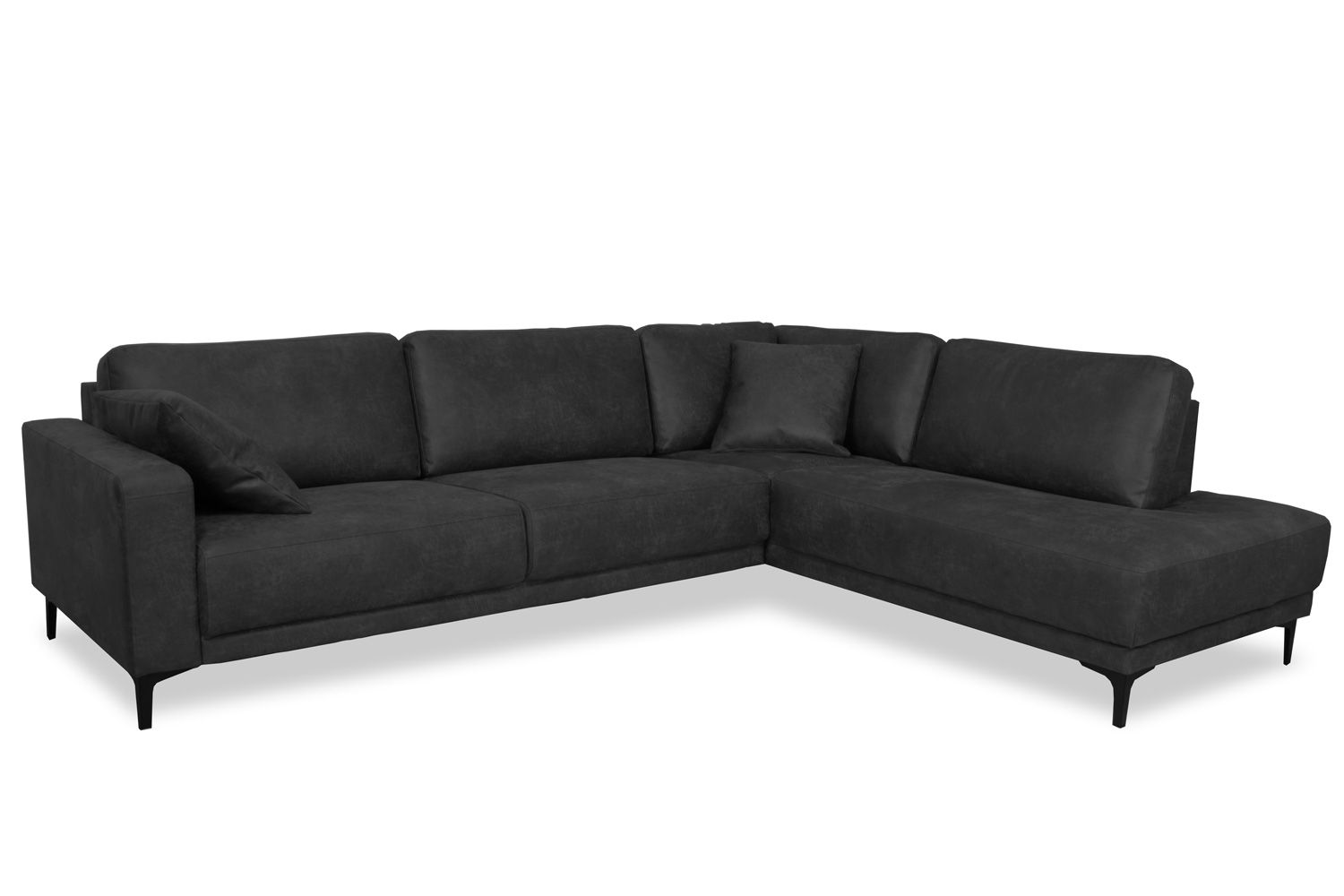 Unico Lakeus avokulmasohva, musta ekonahka