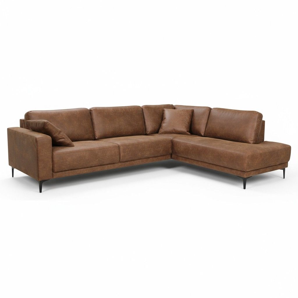 Unico Lakeus avokulmasohva, ruskea ekonahka