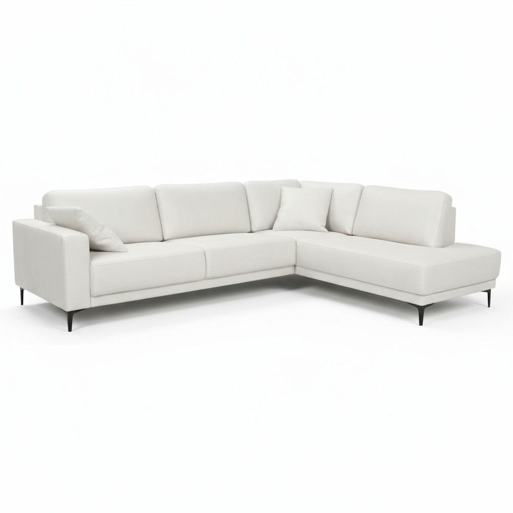 Unico Lakeus avokulmasohva, valkoinen aito nahka