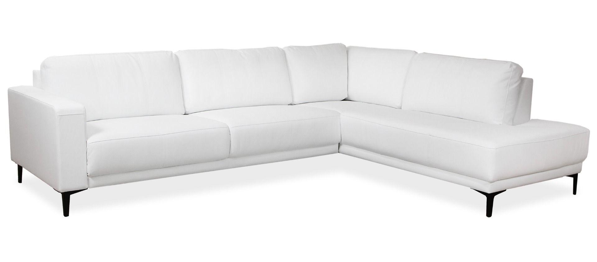 Kotimainen kulmasohva valkoinen aidolla nahalla