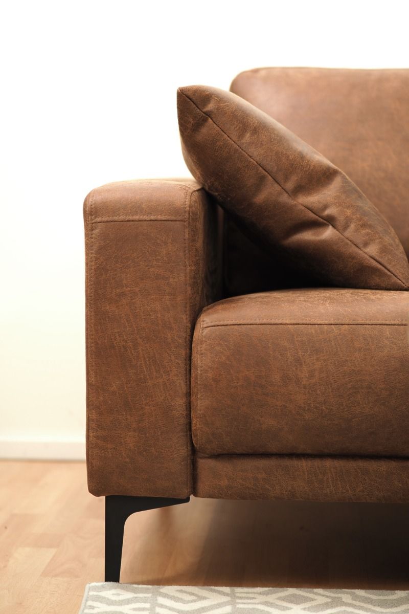 Unico Lakeus avokulmasohva, ruskea ekonahka