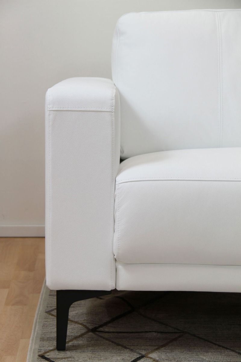 Unico Lakeus avokulmasohva, valkoinen aito nahka