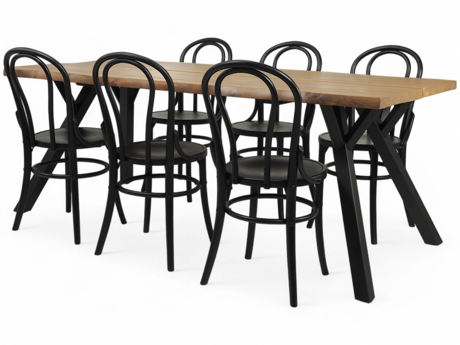 Lana ruokapöytä Bistro wieniläistuoleilla kuudelle edullisesti