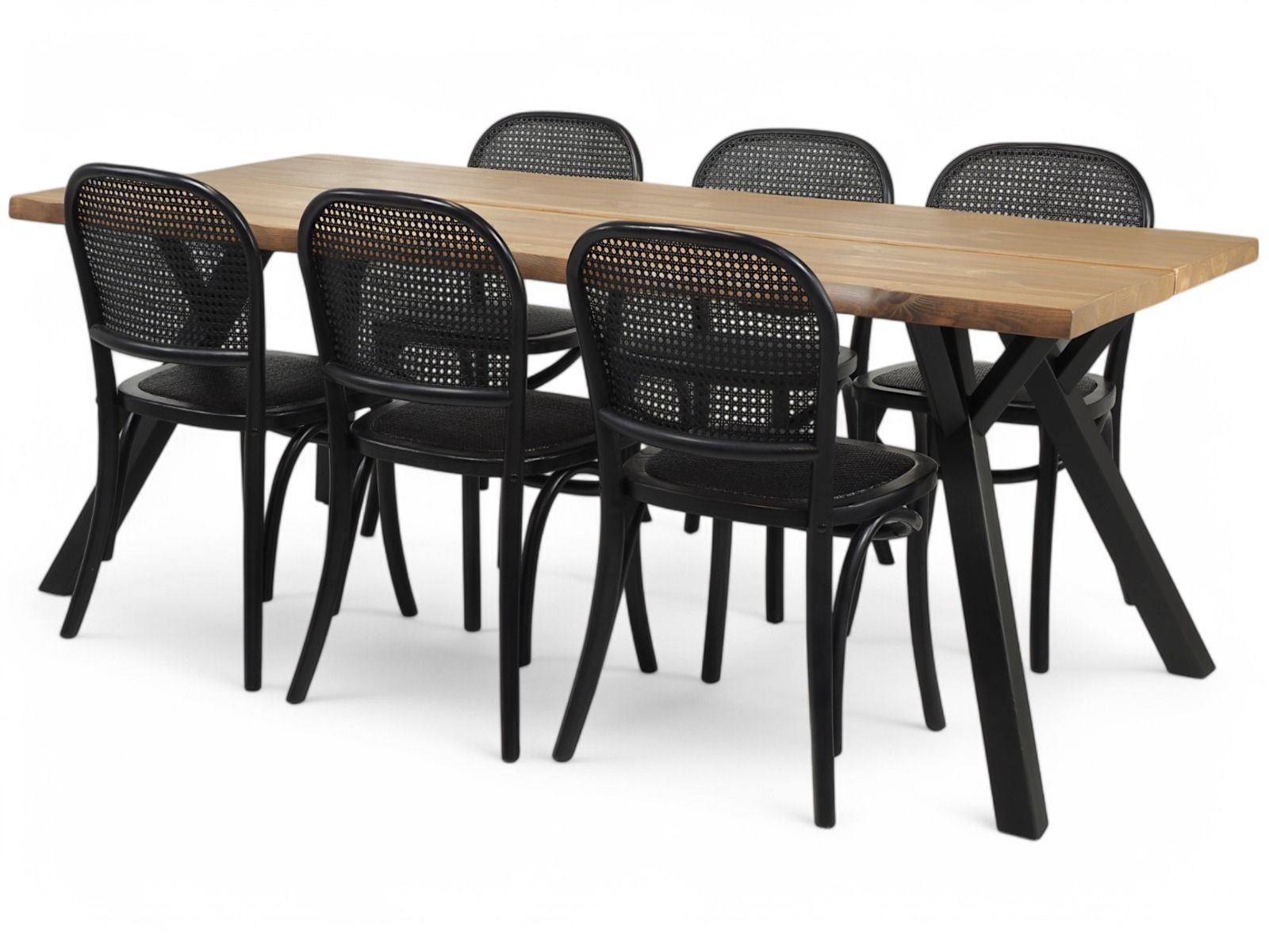 Lana ruokaryhmä Capri ruokapöydän tuoleilla kuudelle