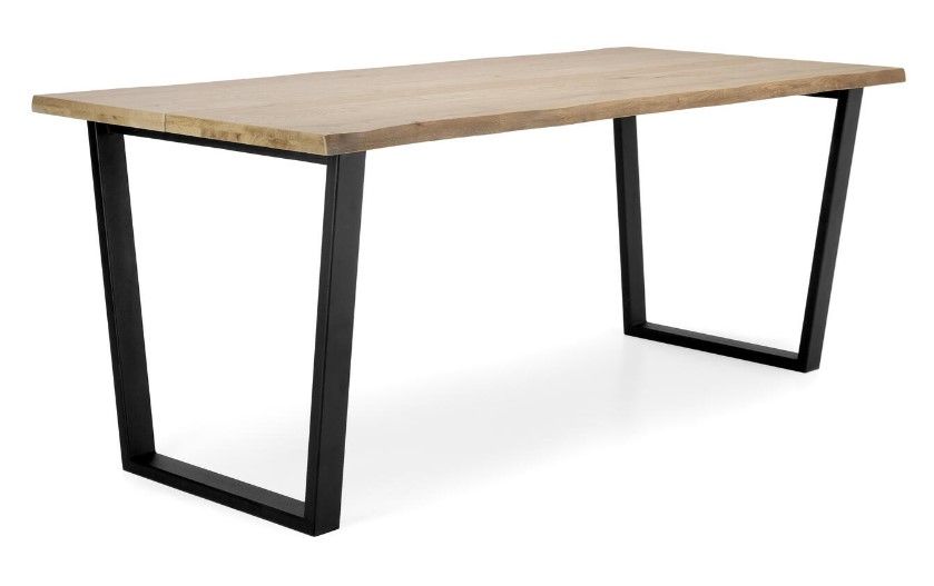 Lana tammi lankkupöytä metallijaloilla, eri vaihtoehtoja