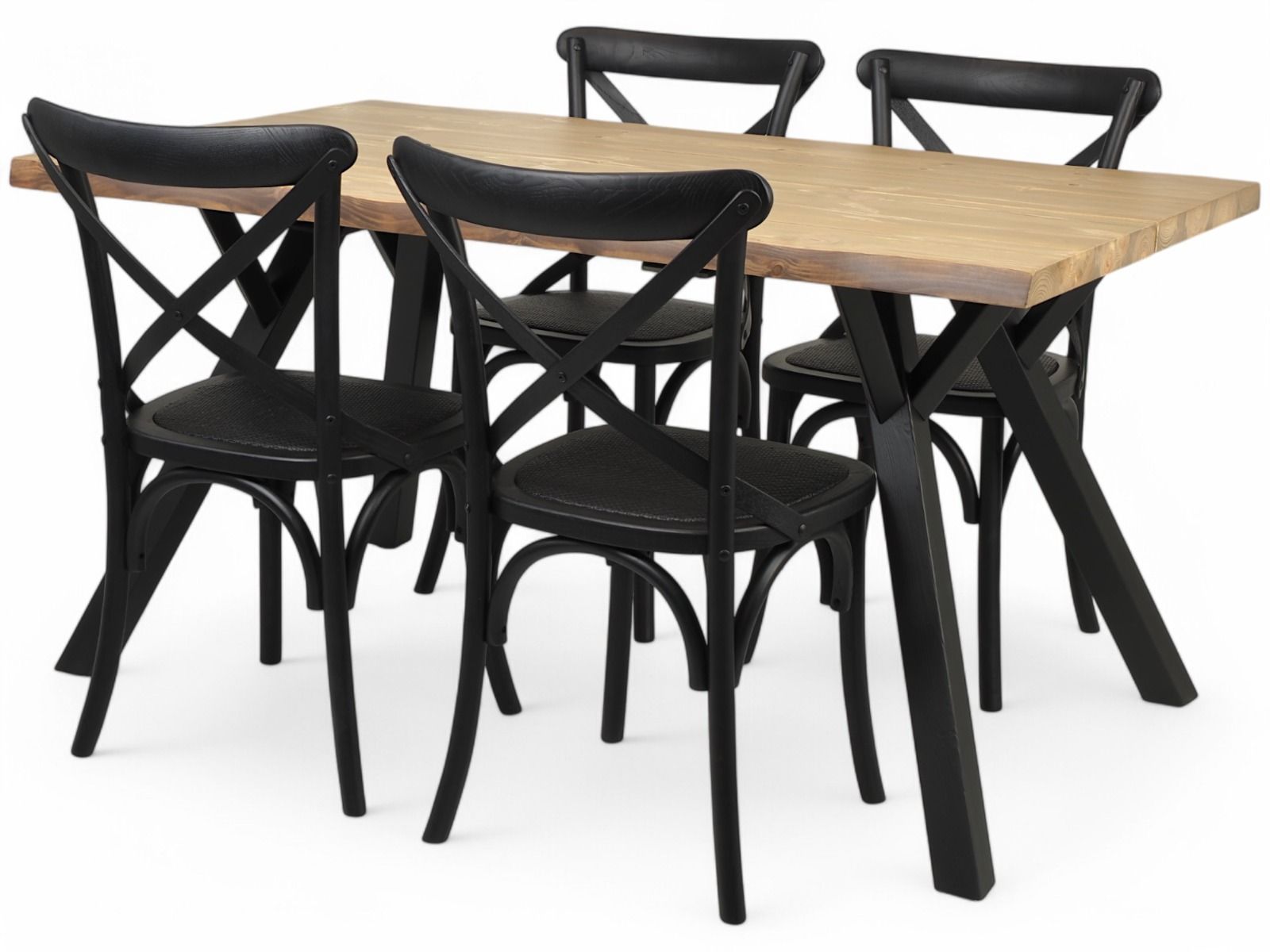 Lana ruokaryhmä Palermo X-selkä tuoleilla neljälle