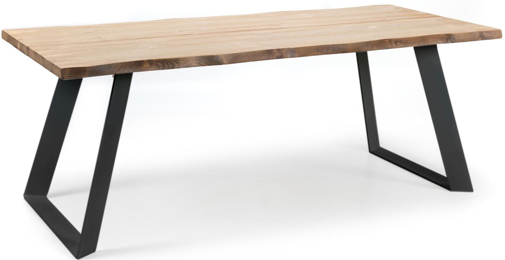 Lana ruokapöytä ruskea mustilla Triangel metallijaloilla