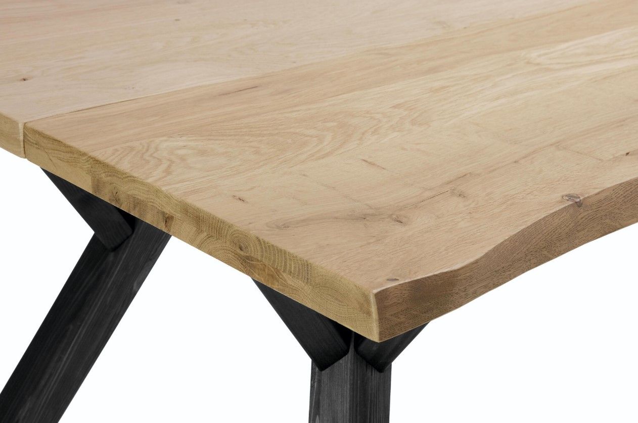 Lana tammi lankkupöytä metallijaloilla, eri vaihtoehtoja