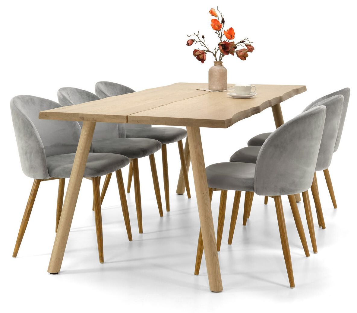 Lana tammi lankkupöytä puujaloilla, eri vaihtoehtoja