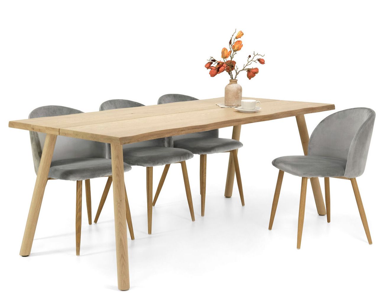 Lana tammi lankkupöytä puujaloilla, eri vaihtoehtoja