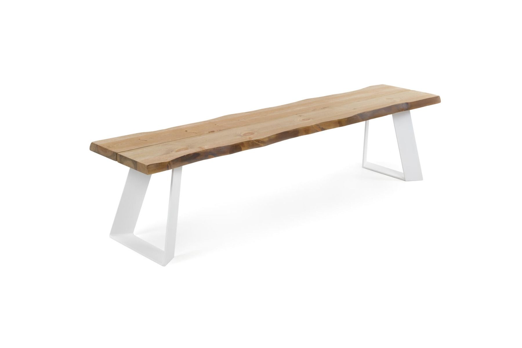 Lana lankkupöytä + 2 penkkiä, metallijaloilla