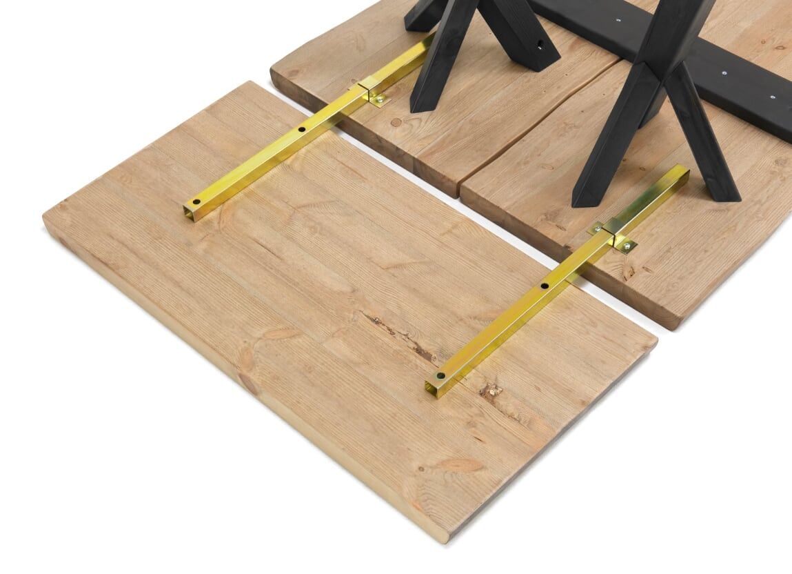 Lana lankkupöytä + 2 penkkiä, puujaloilla