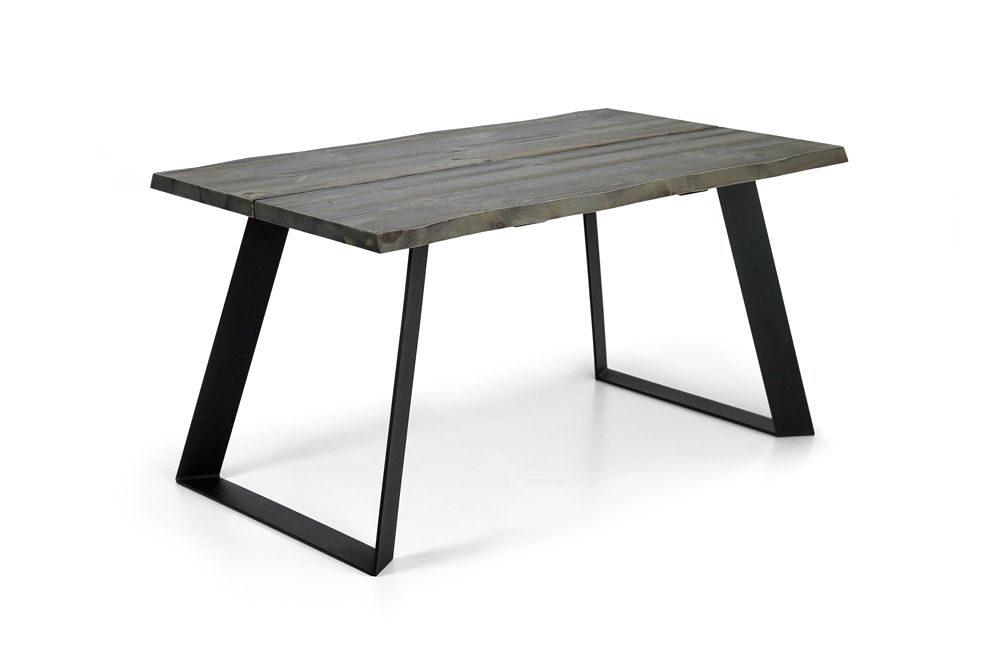 Lana lankkupöytä + 2 penkkiä, metallijaloilla