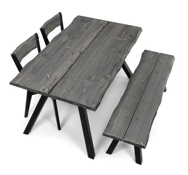 Lana lankkupöytä puujaloilla, eri kokoja ja värejä