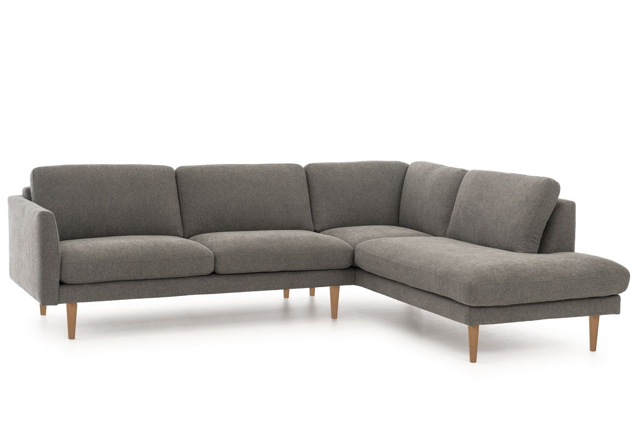 Lario avokulmasohva, harmaa