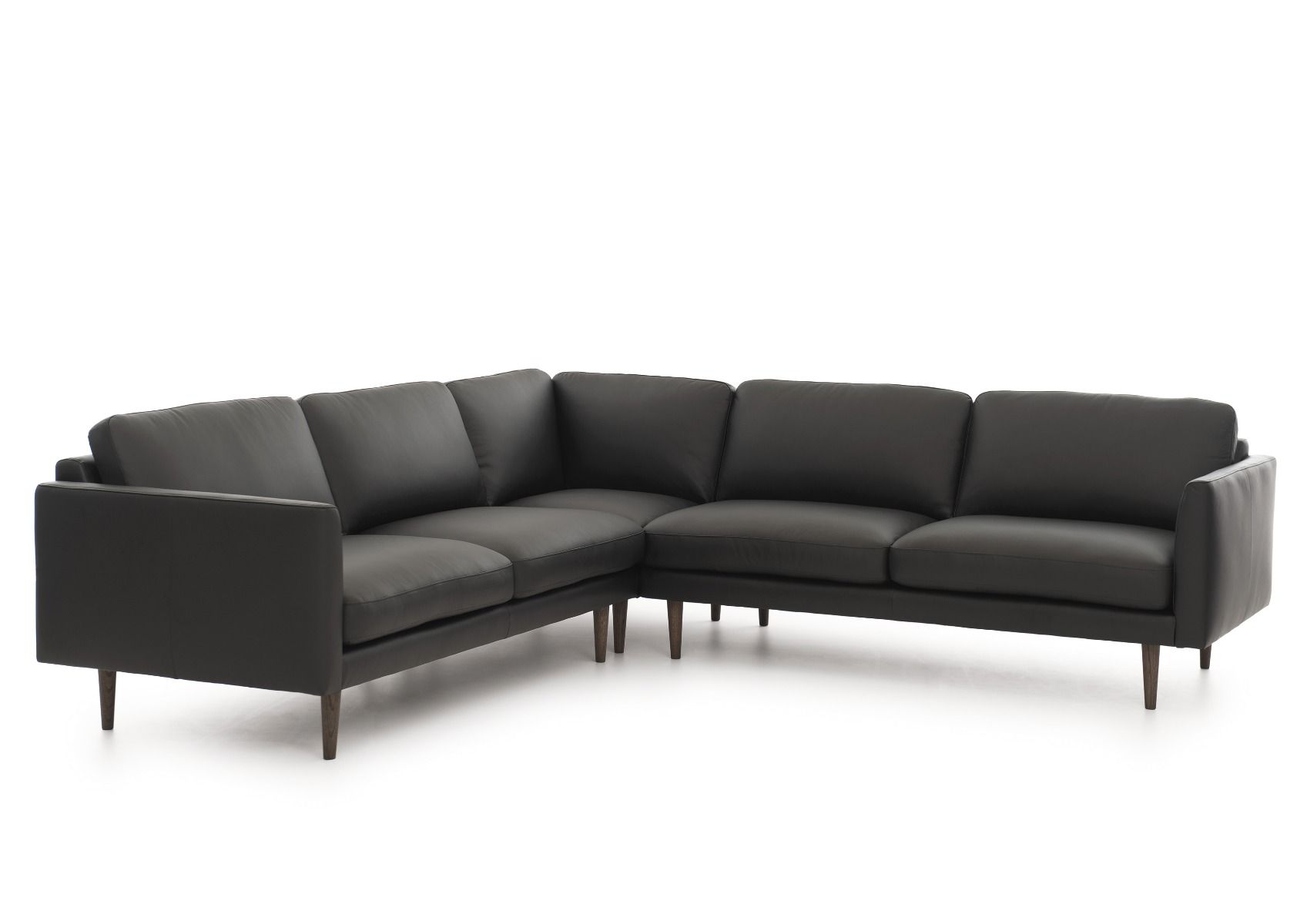 Musta Lario nahka kulmasohva