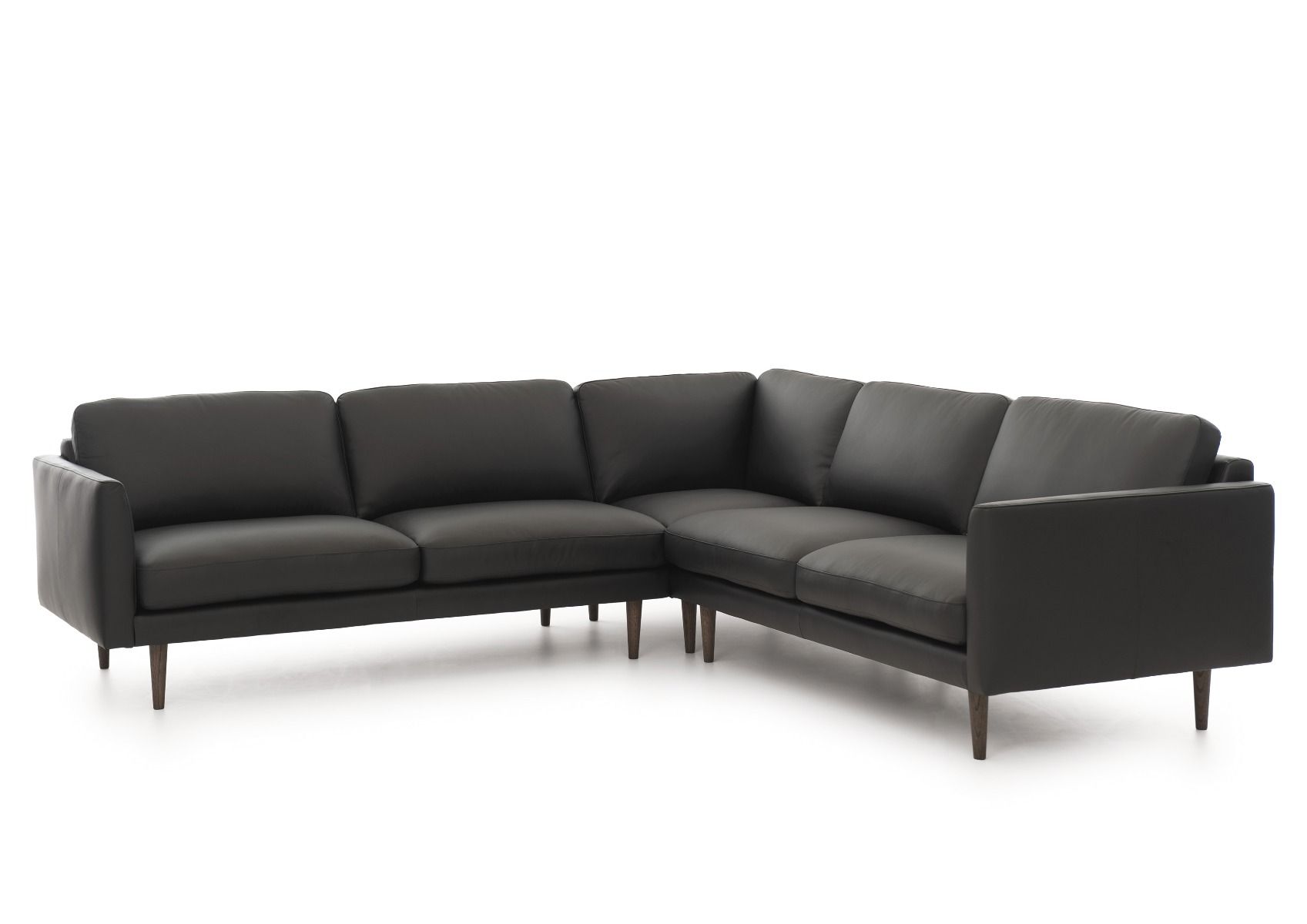 Neiser Lario kulmasohva 266x266cm, mustaa nahkaa