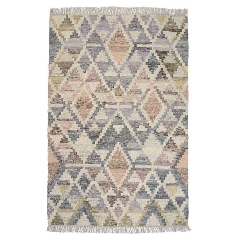 Leea värikäs villamatto, kuviollinen, helppohoitoinen