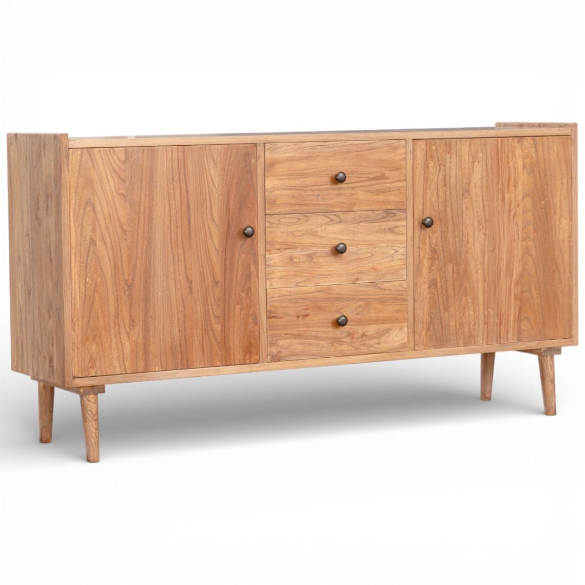 Leeds senkki 160 cm leveä puunvärinen ovilla ja laatikoilla