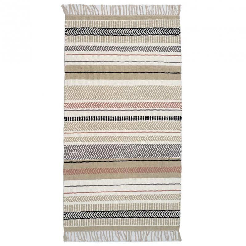 Leimu vaaleanvihreä nuoli-raitakuviollinen puuvillamatto. paksuus 8mm. voi pitää molemmin puolin.