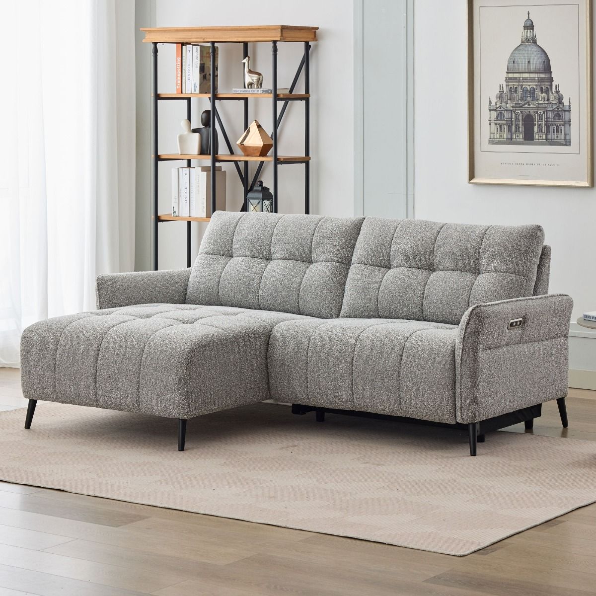 Leonor harmaa divaanisohva mekanismilla