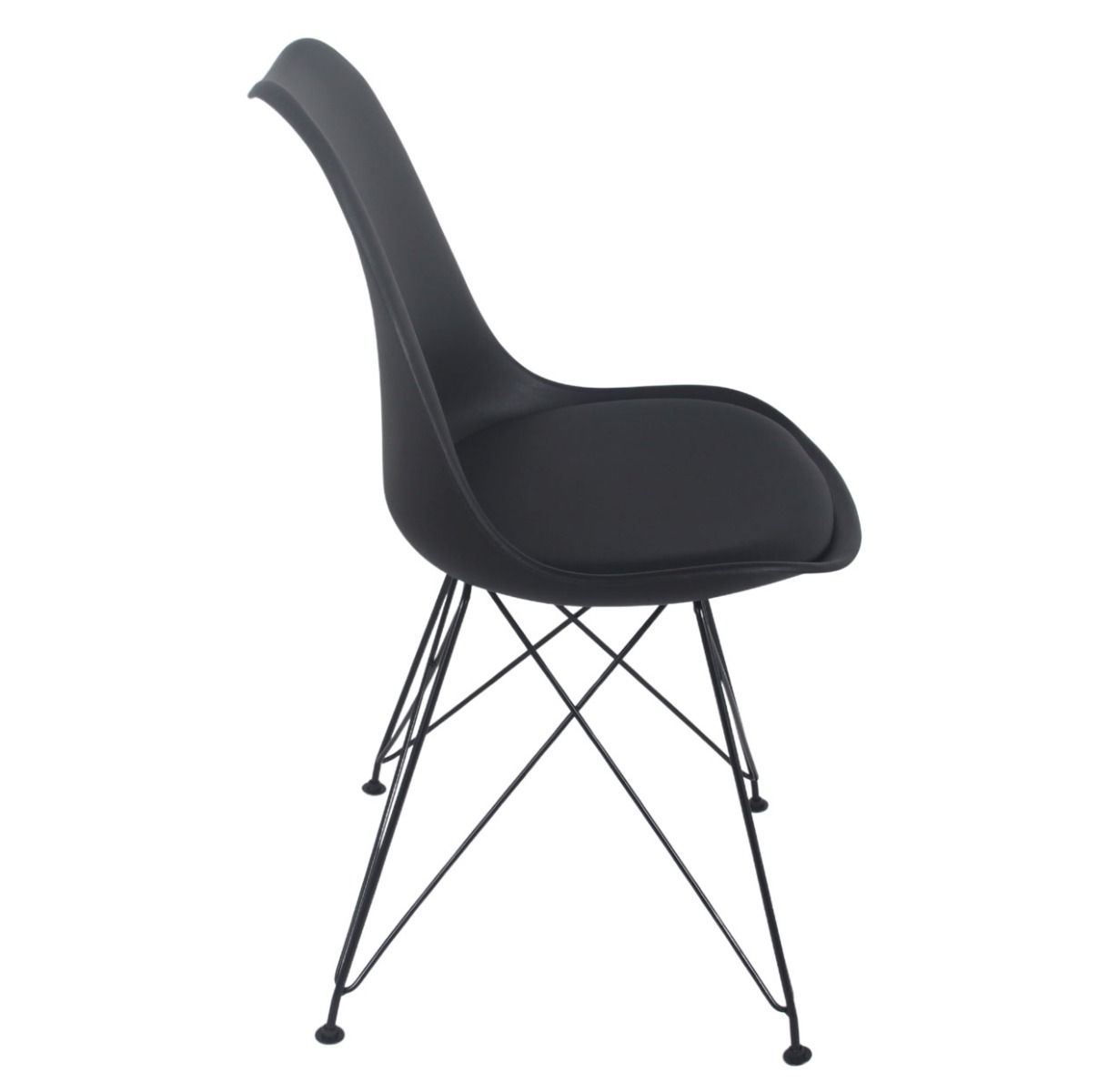 Lido kuppituoli metallijaloilla, musta