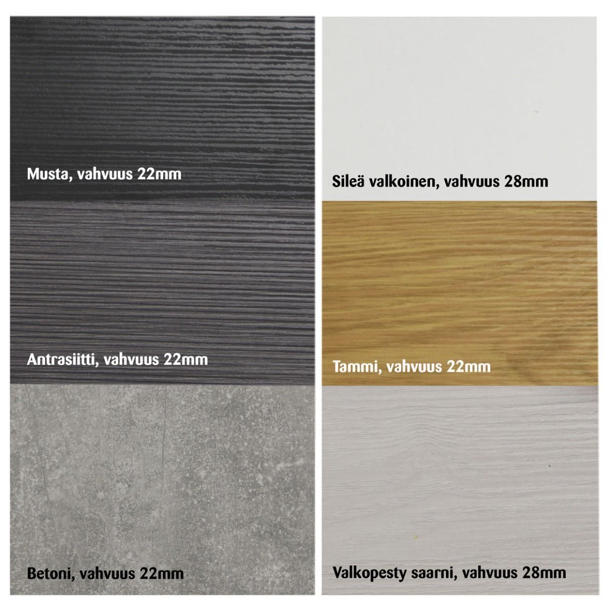 LM Ojala Lilja nro 10 TV-taso, valkoinen runko