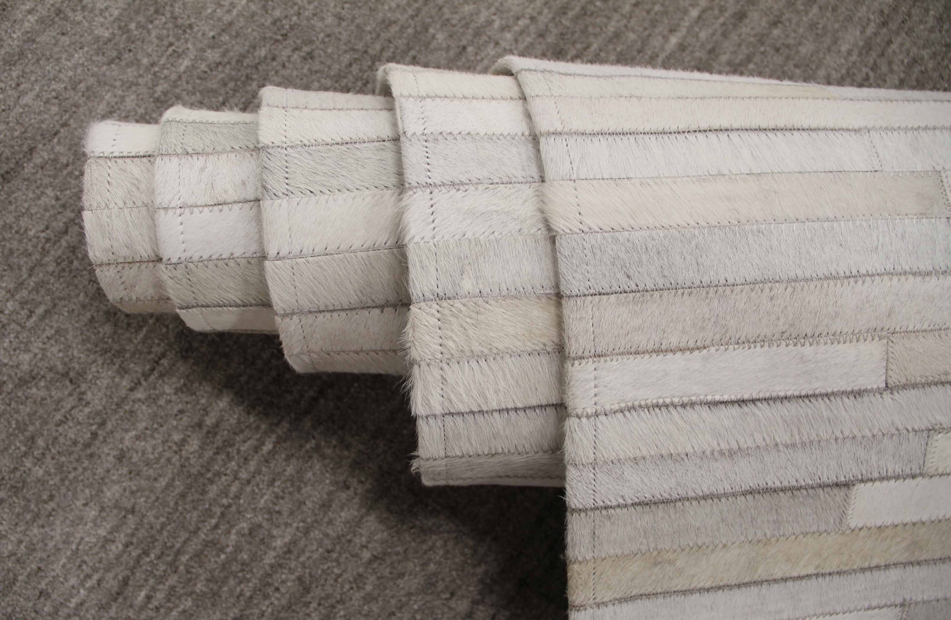 Härännahka-matto vaalea, raita 160x230 cm