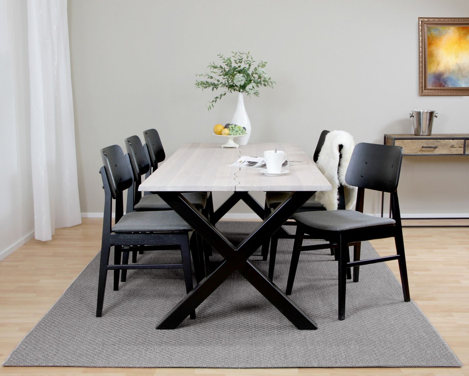 Louhi matto vaaleanharmaa, eri kokoja