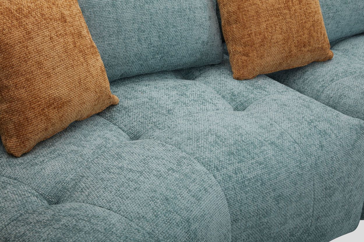 Manhattan 3+3 kaareva sohva turkoosi