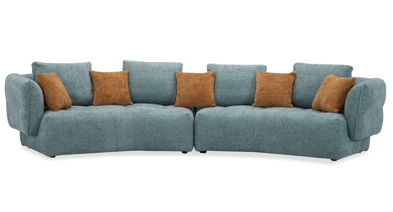 Manhattan 3+3 kaareva sohva turkoosi