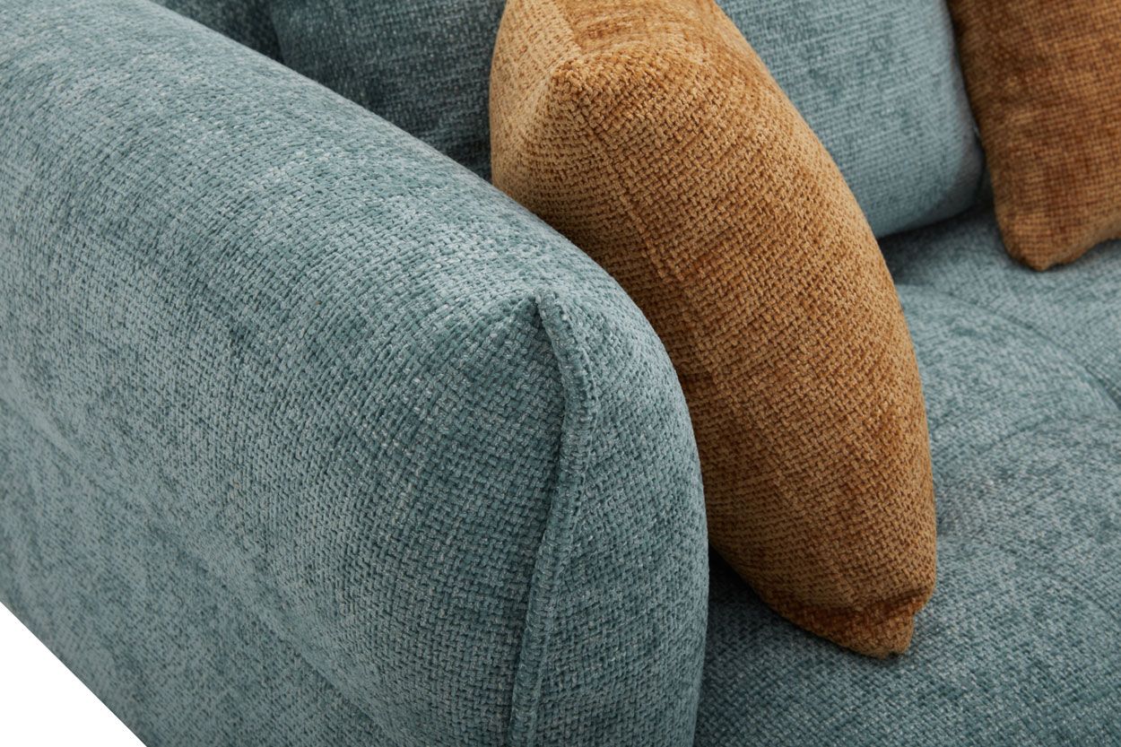 Manhattan 3+3 kaareva sohva turkoosi