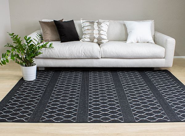 Dawn Marokko matto, musta, eri kokoja