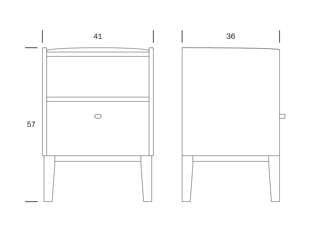 Matinea yöpöytä, lakattu koivu