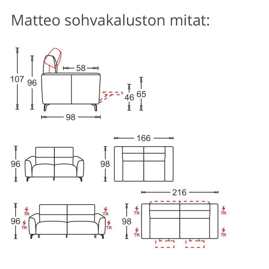 Campo de' Fiori Matteo sohvakalusto 3+2, ruskea