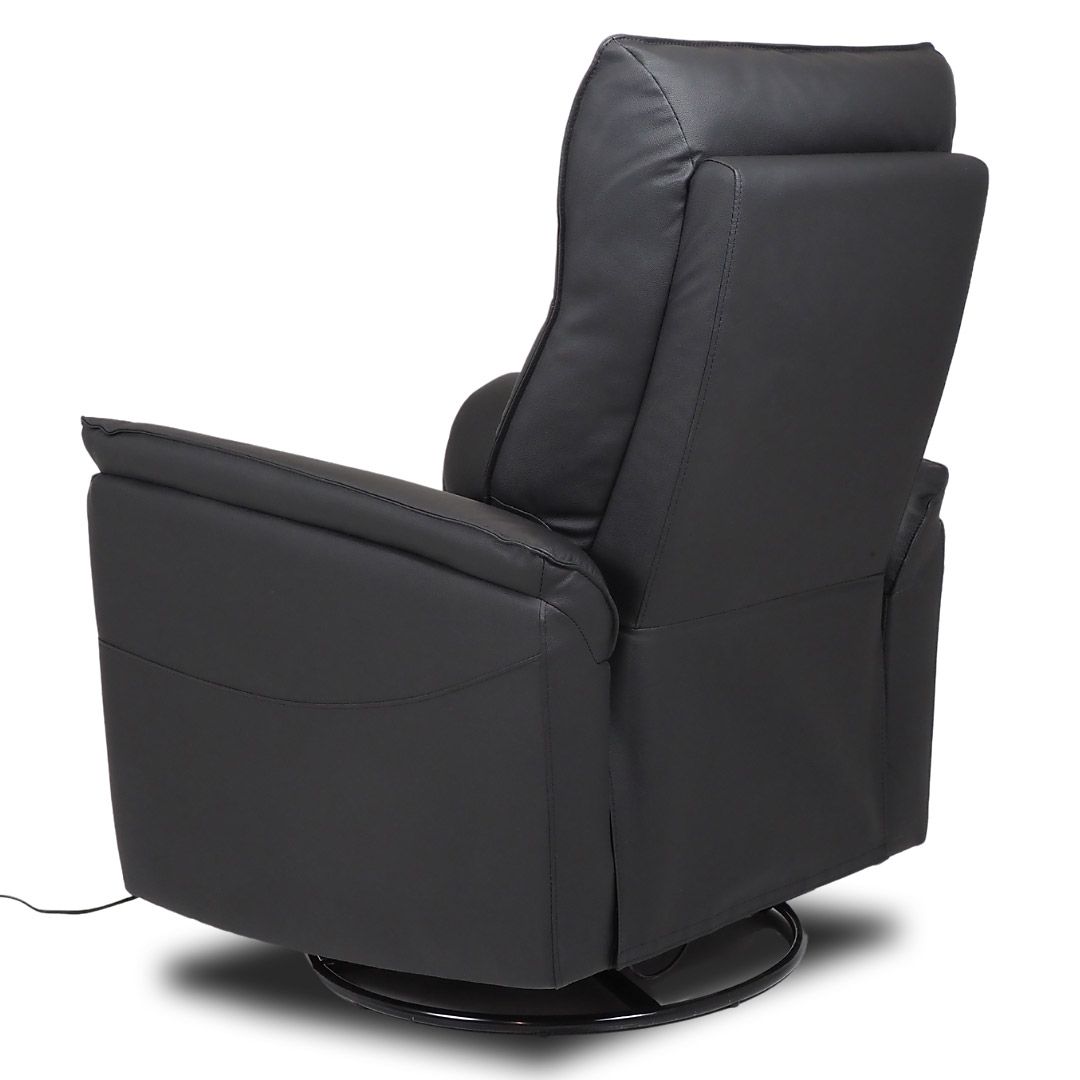 Iisa sähkömekanismituoli, musta nahka