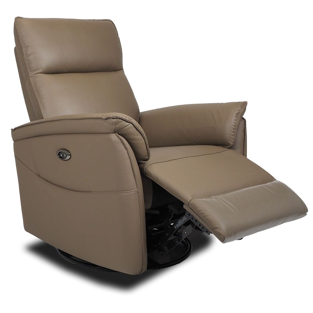 Iisa sähkömekanismituoli, taupe nahka