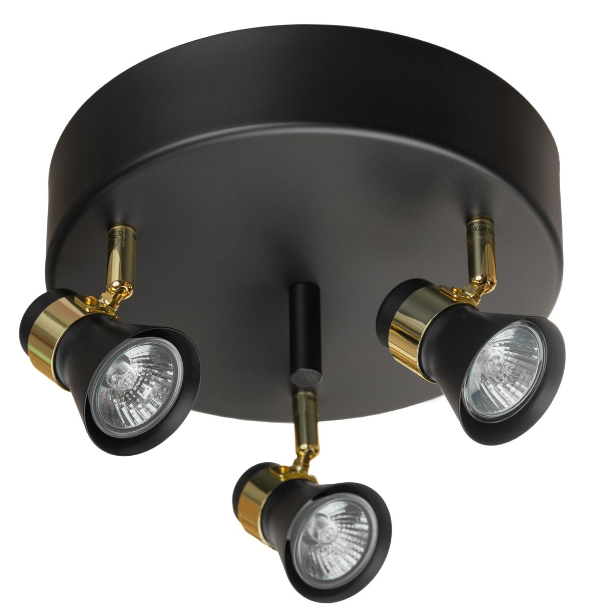 Metis-3P on tyylikäs mattamusta spottivalaisin, jota elävöittävät kiiltävät messinkisävyt rungossa.