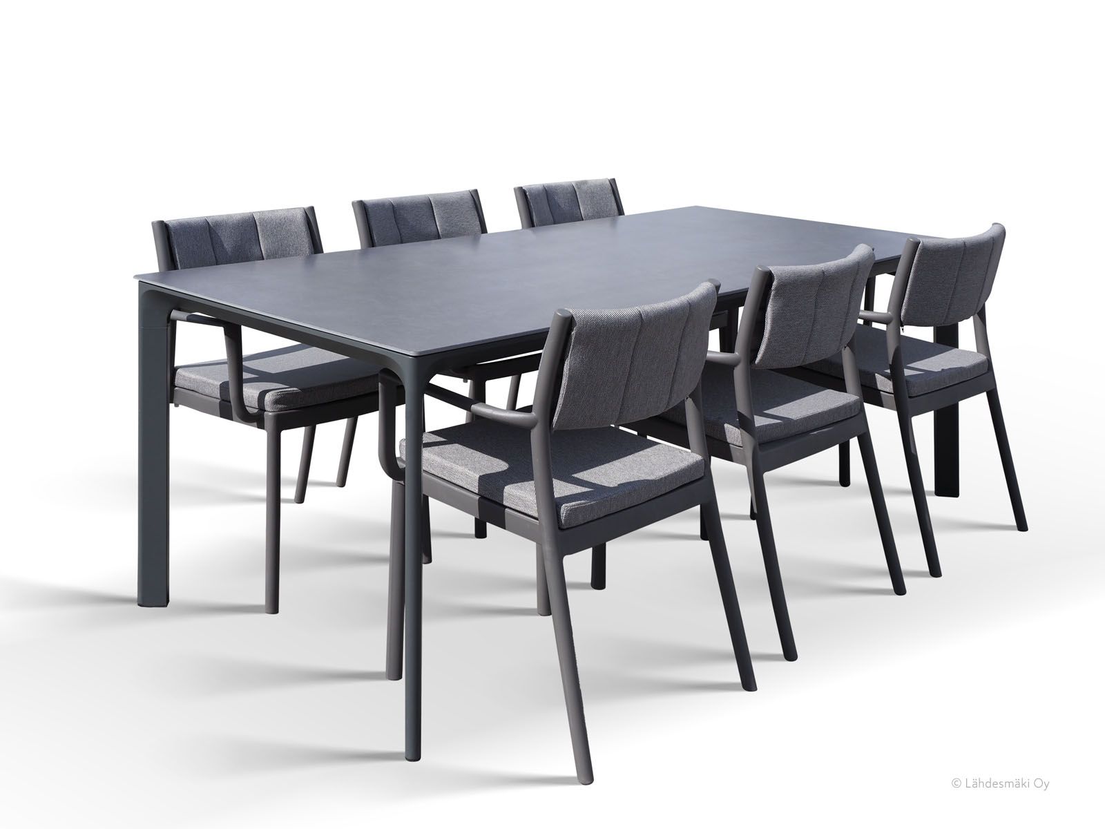 Milano pöytä + 6 Nicole tuolia ulkokäyttöön