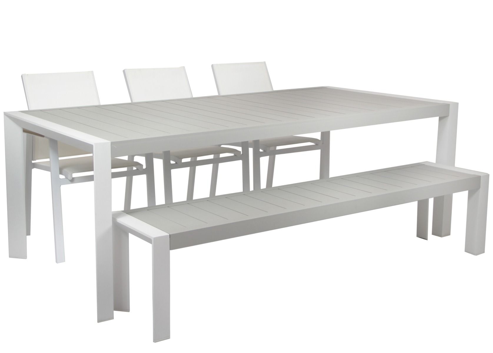 Milano ruokapöytä 100x215cm, alumiini