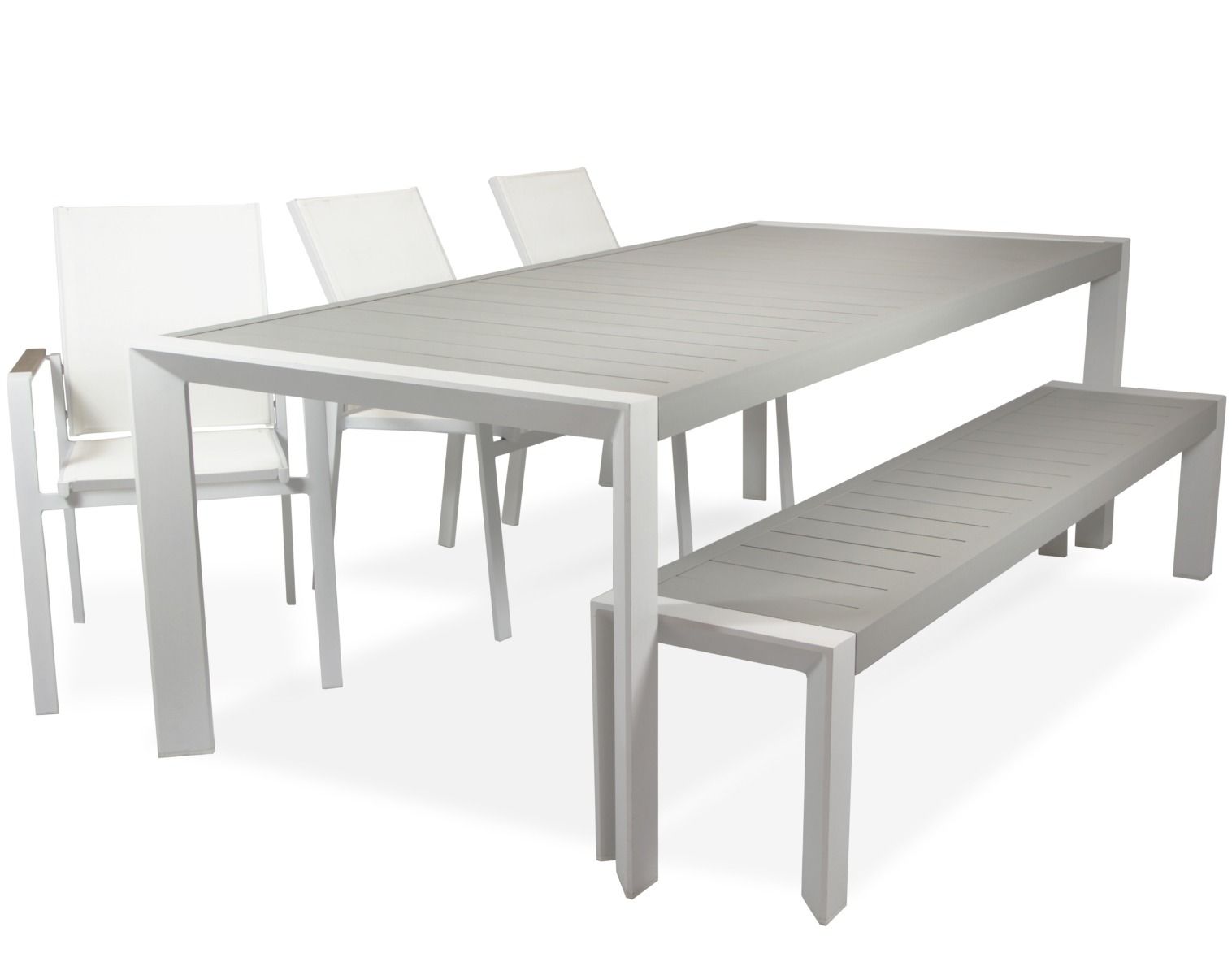 Milano ruokapöytä 100x215cm, alumiini