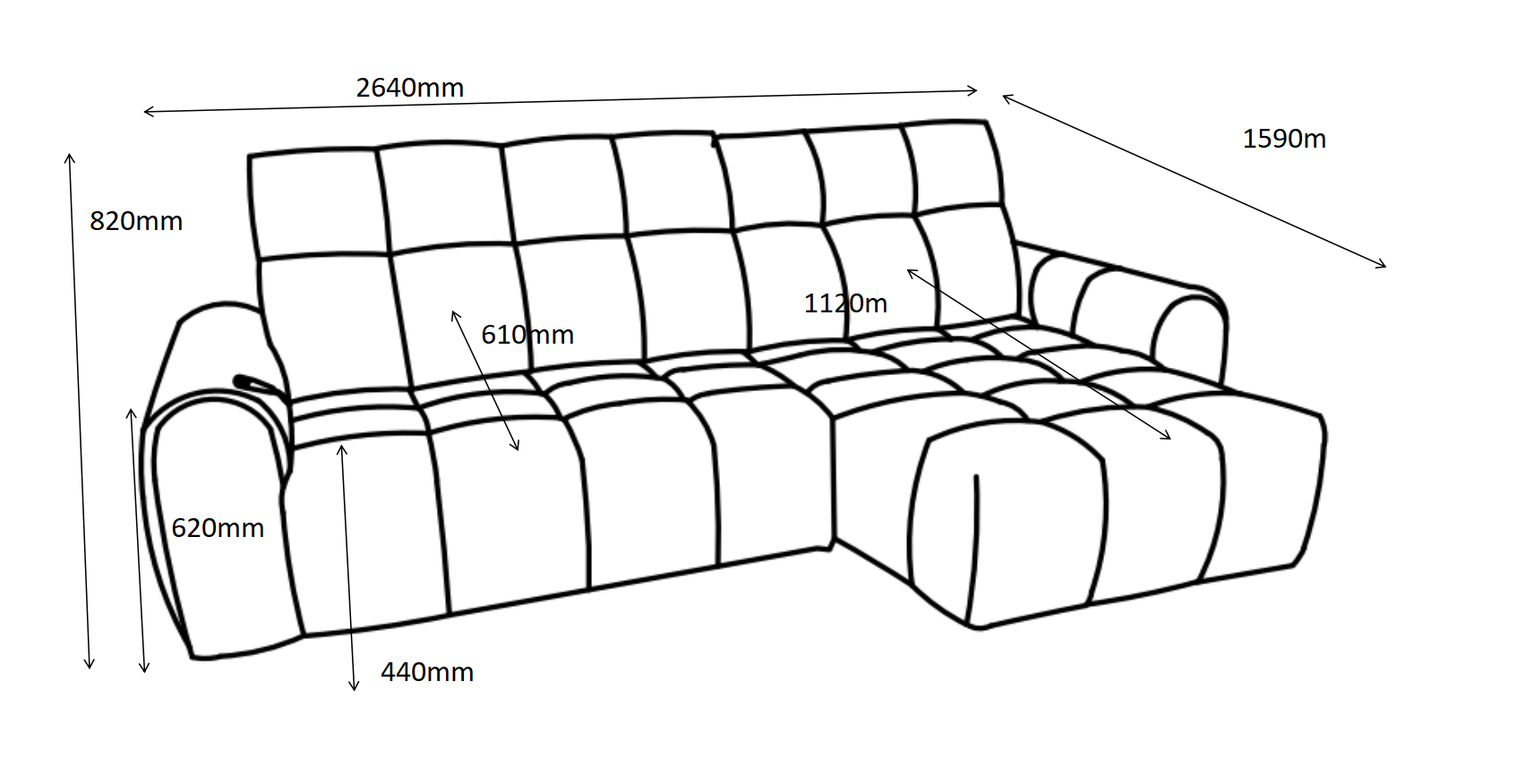 Milano divaanisohva mekanismilla vaaleanharmaa